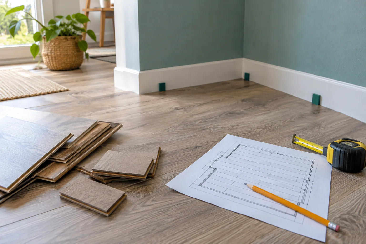 Flooring waste depends on the layout
