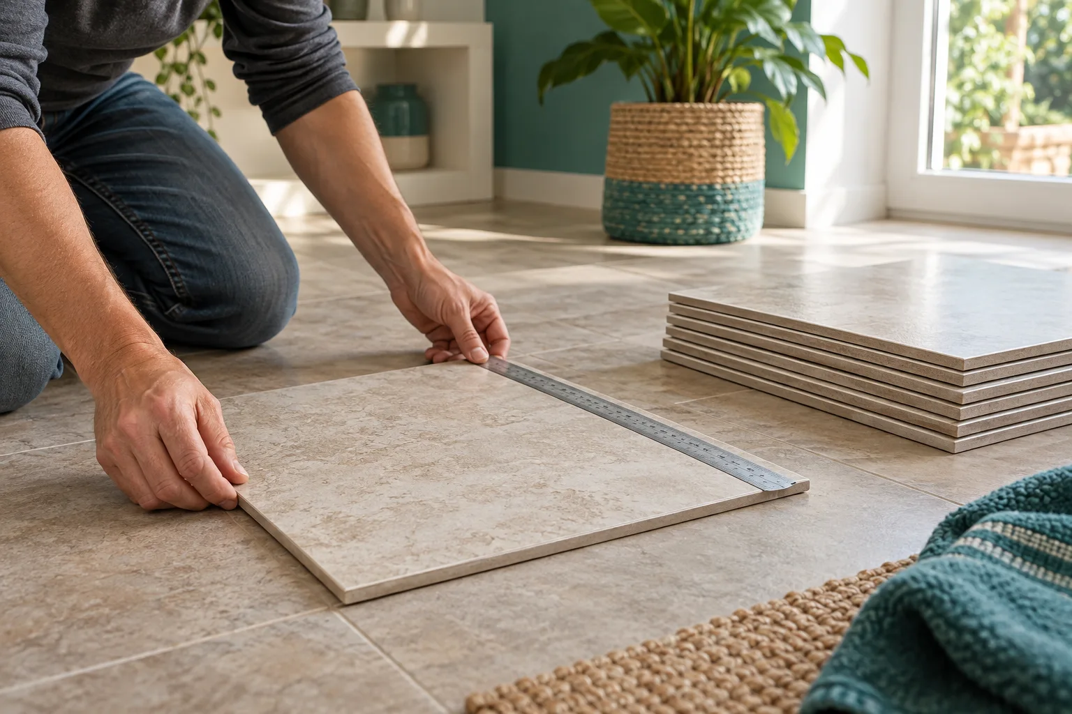 Calculate floor tiles by area and by layout