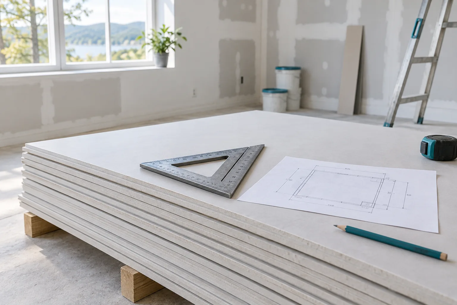 Estimate drywall sheets from a supported layout