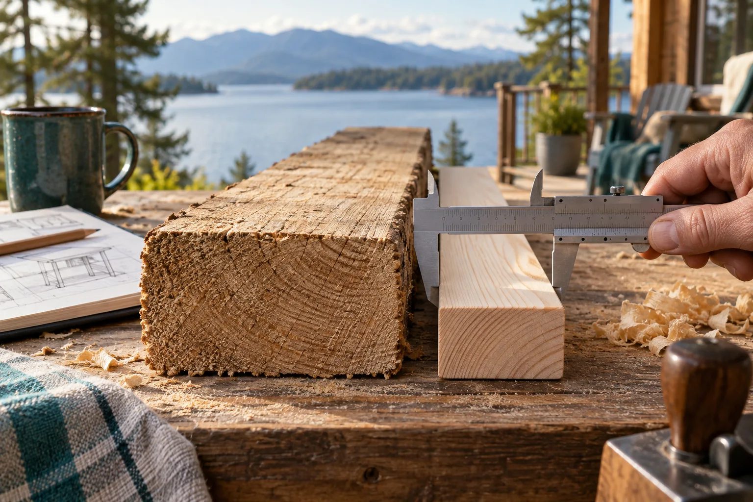 Nominal and actual lumber sizes: measure before designing